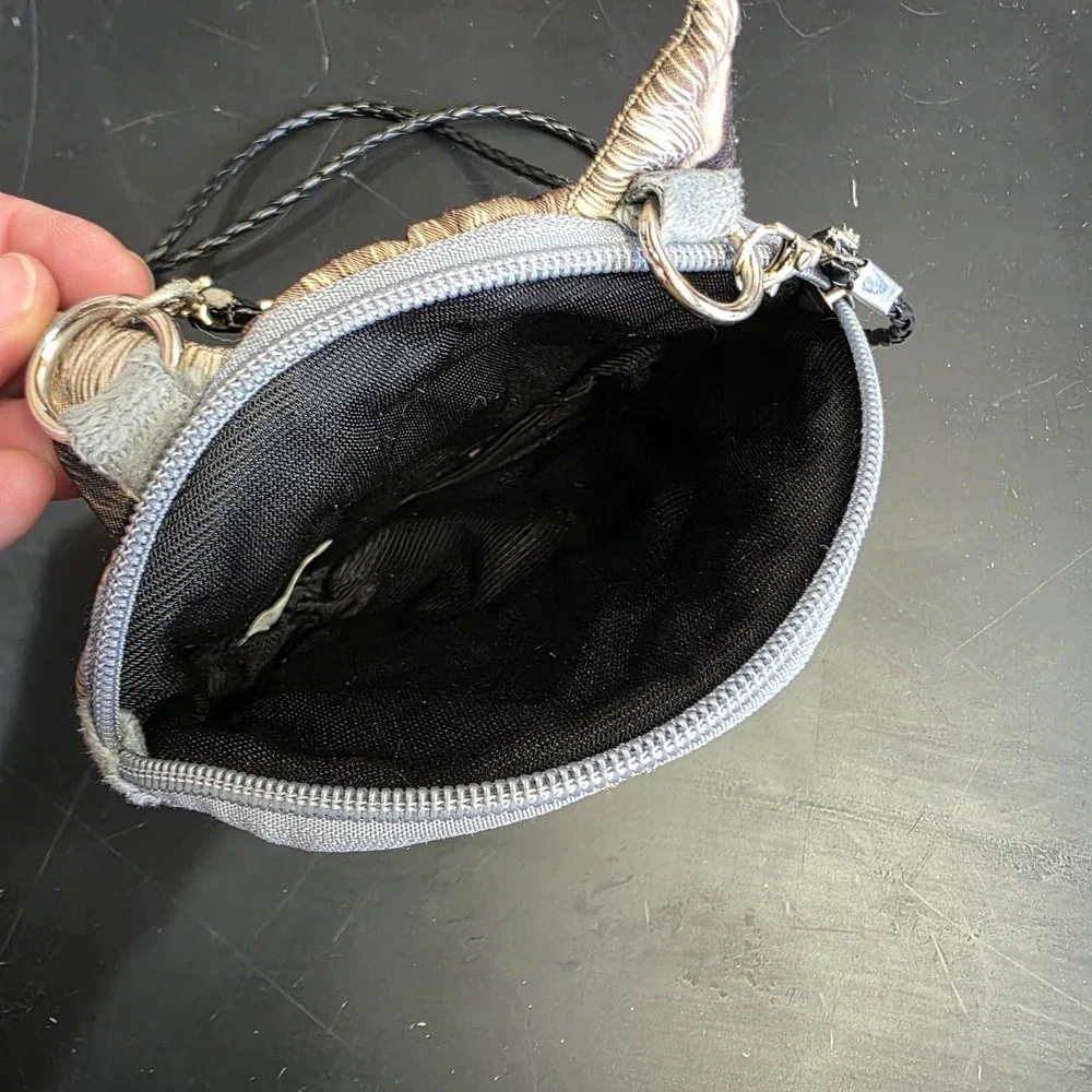 Cat Kitty Card Wallet Coin Purse Bag Crossbody Zip Pouch